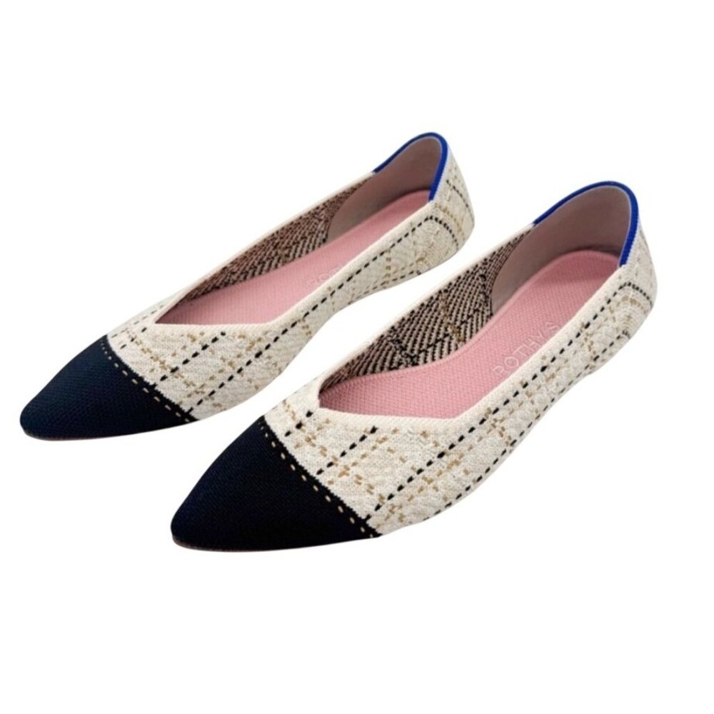 Rothy’s Women’s Size 11 The Point II Cream /Black Herringbone